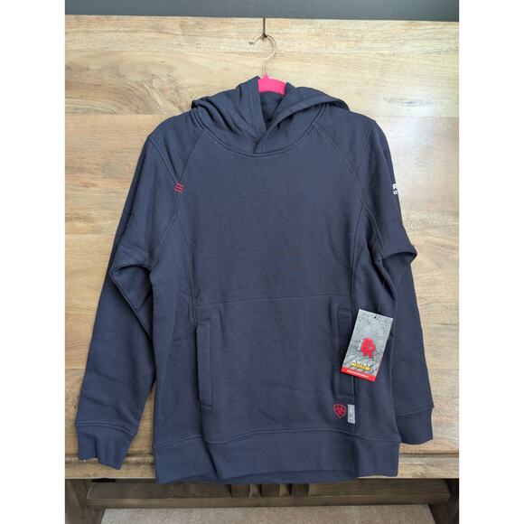 Ariat Hoodie Sweatshirt Womens M Dark Purple Flame Resistant Workwear Pullover - Picture 1 of 3